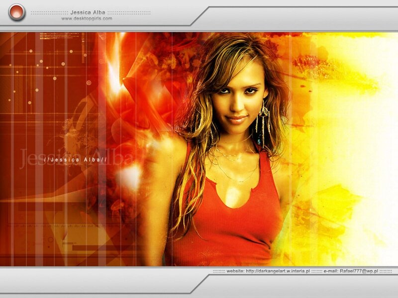 Jessica Alba in red top