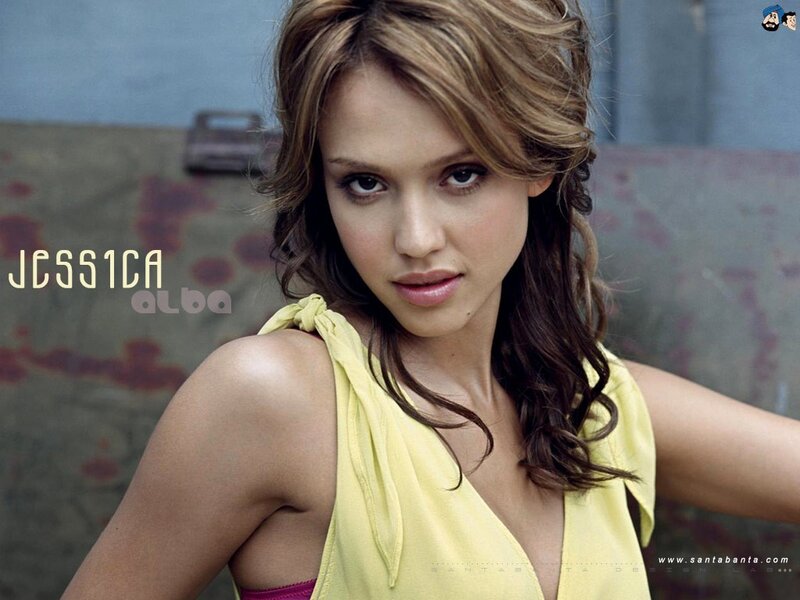 Jessica Alba in yellow top