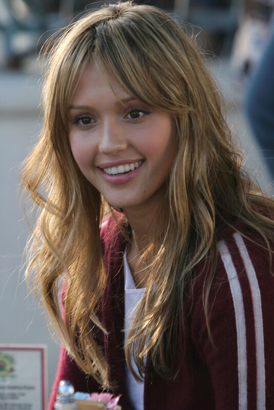 Jessica Alba smiling outdoors
