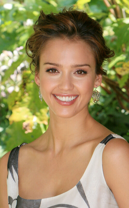 Jessica Alba smiling outdoors