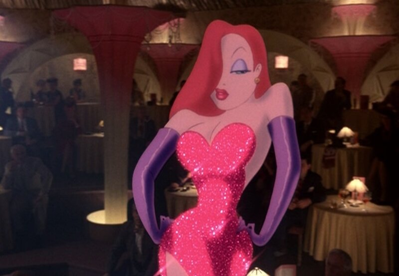 Jessica Rabbit in a nightclub