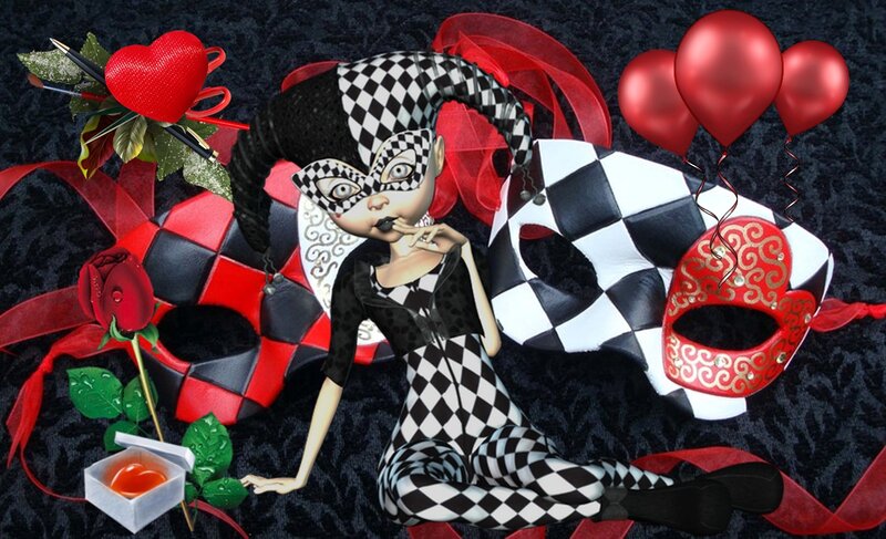 Jester Character with Masks