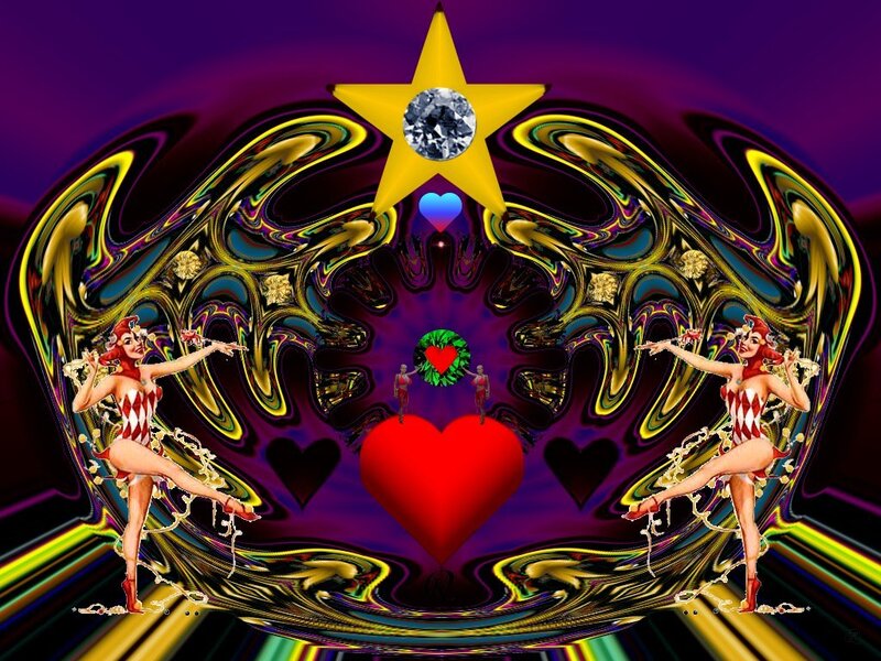 jester dancers with heart and star