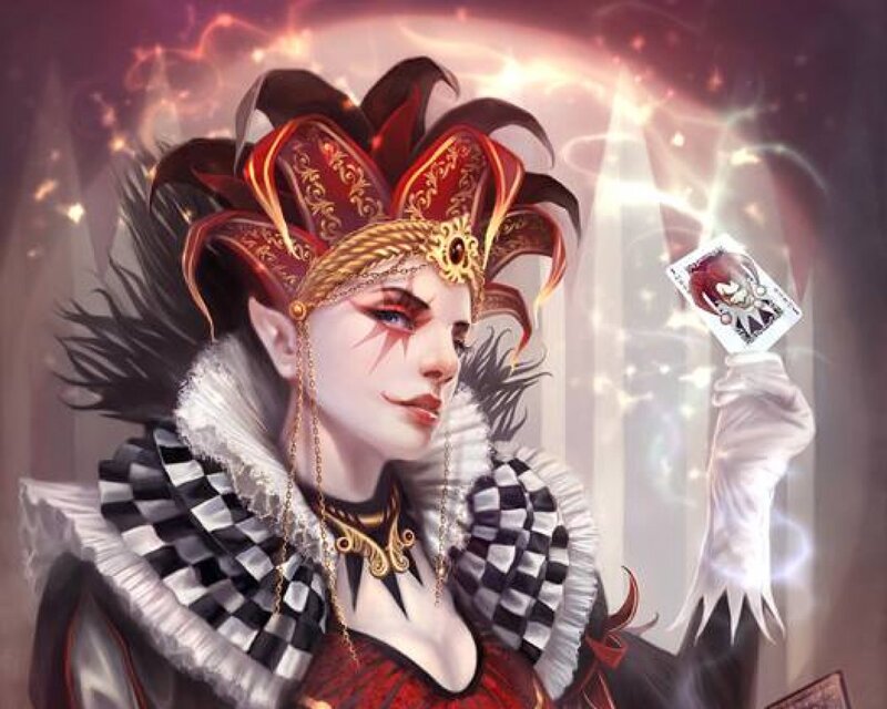 Jester Holding Card