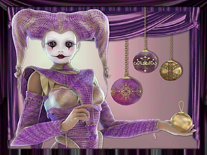 jester in purple costume