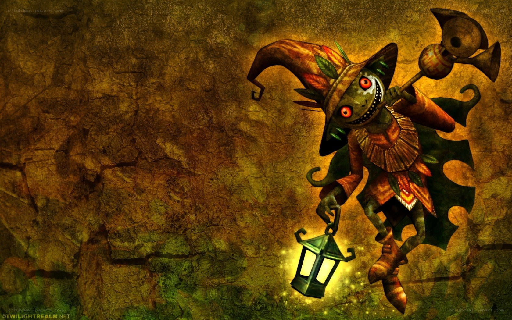 jester-like creature with lantern