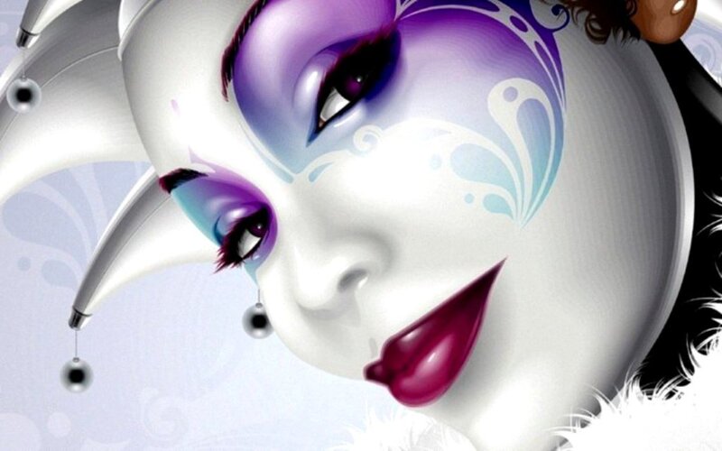 Jester Mask with Makeup