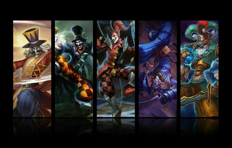 Jester-themed character skins