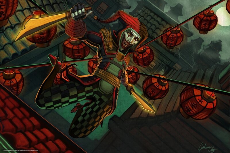 jester warrior on rooftops