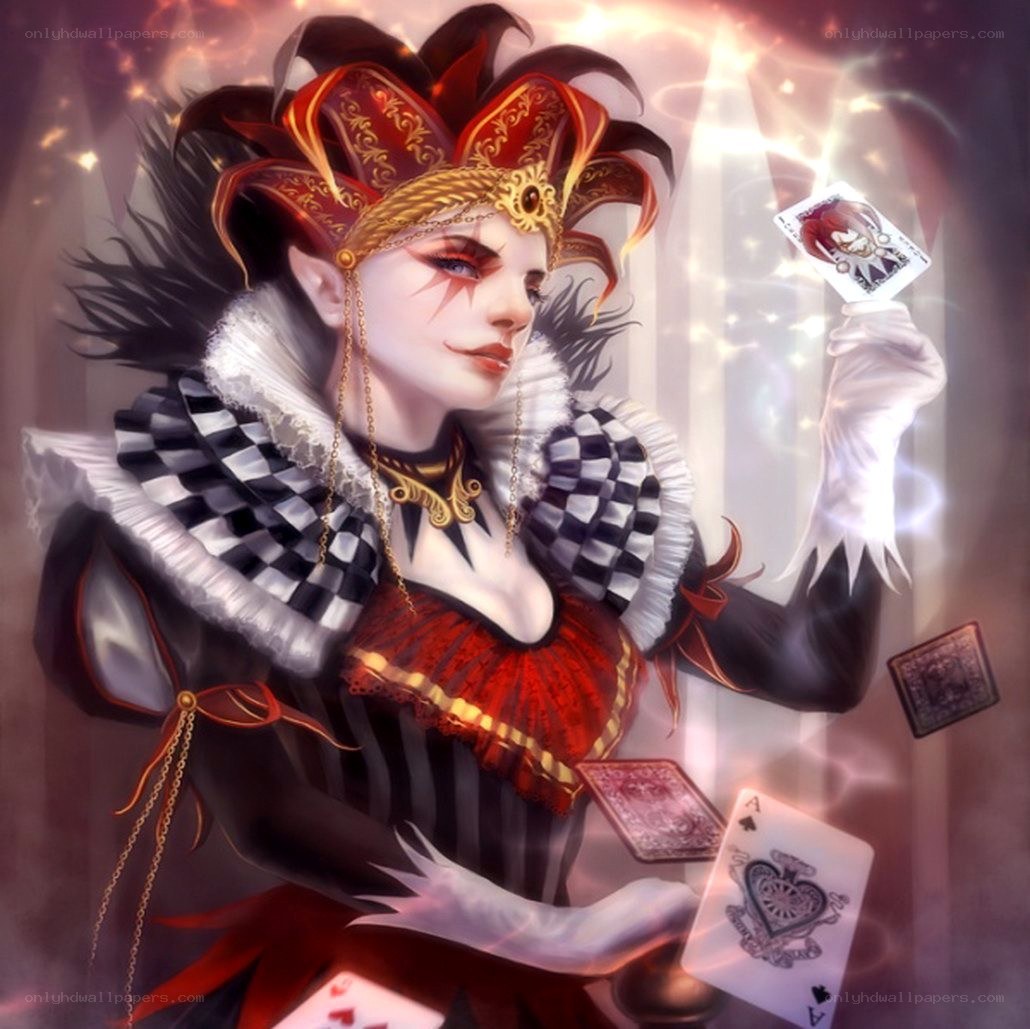 jester with playing cards