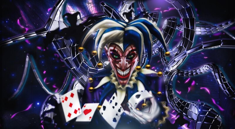 jester with playing cards