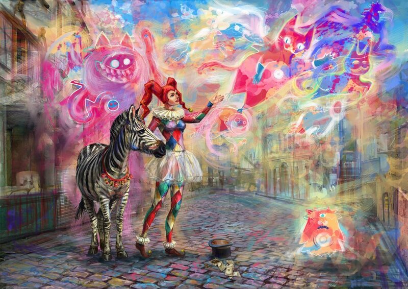 Jester with Zebra