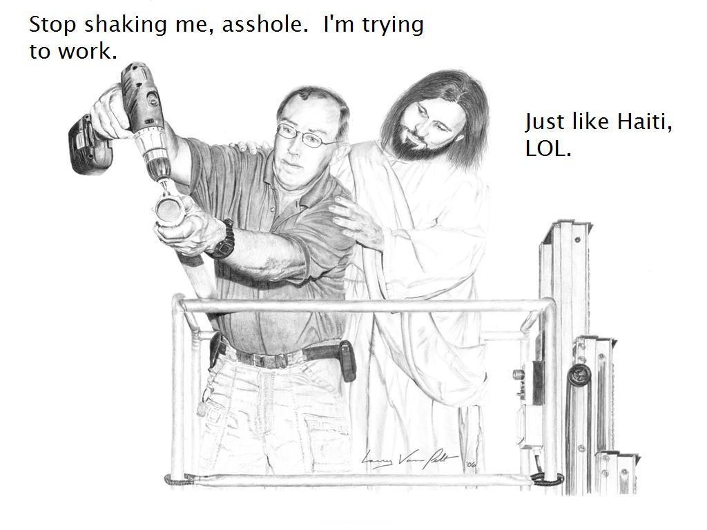 Jesus and a worker