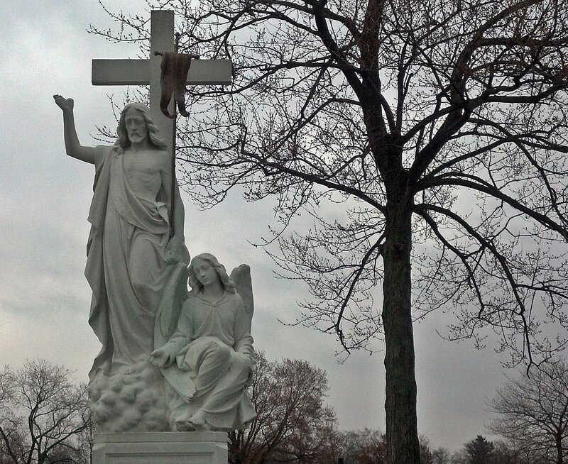 Jesus and Angel Statue