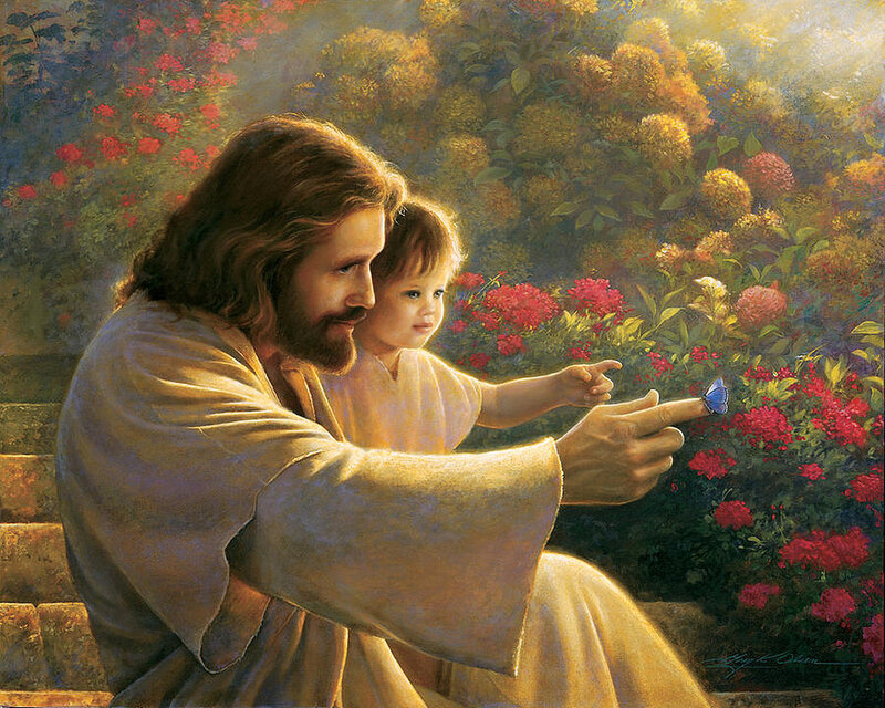 Jesus and Child with Butterfly