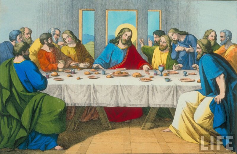 Jesus and Disciples at Table — Blue