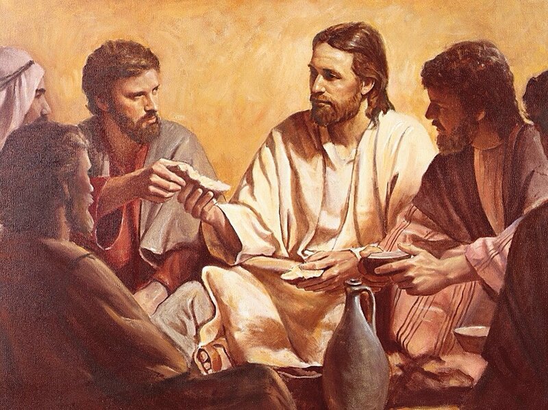 Jesus and Disciples at Table — Brown, Serene