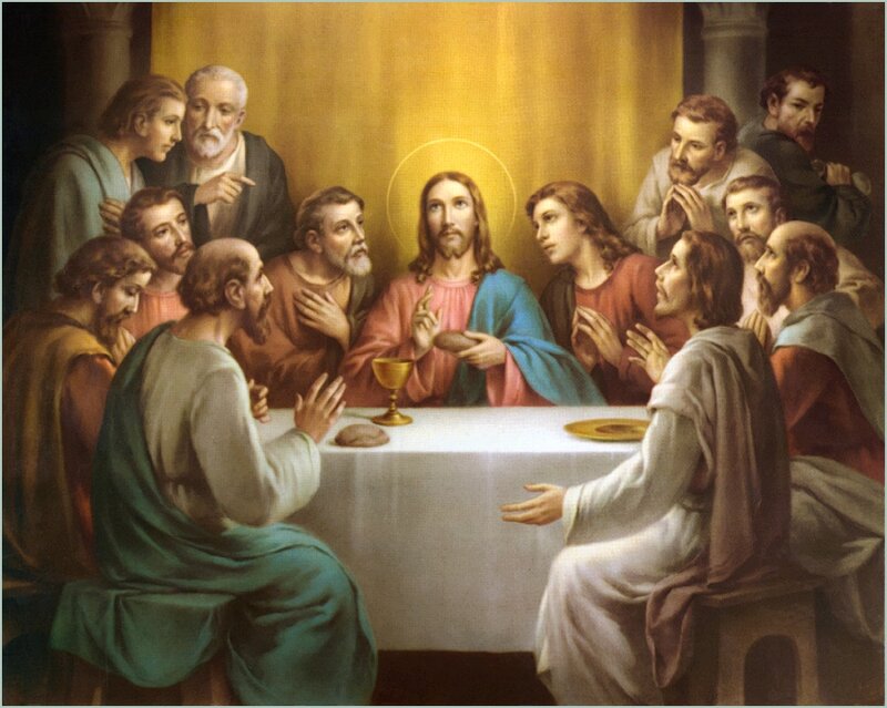 Jesus and Disciples at Table — Gold