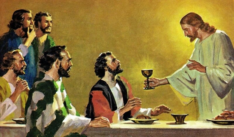 Jesus and Disciples at Table — Yellow