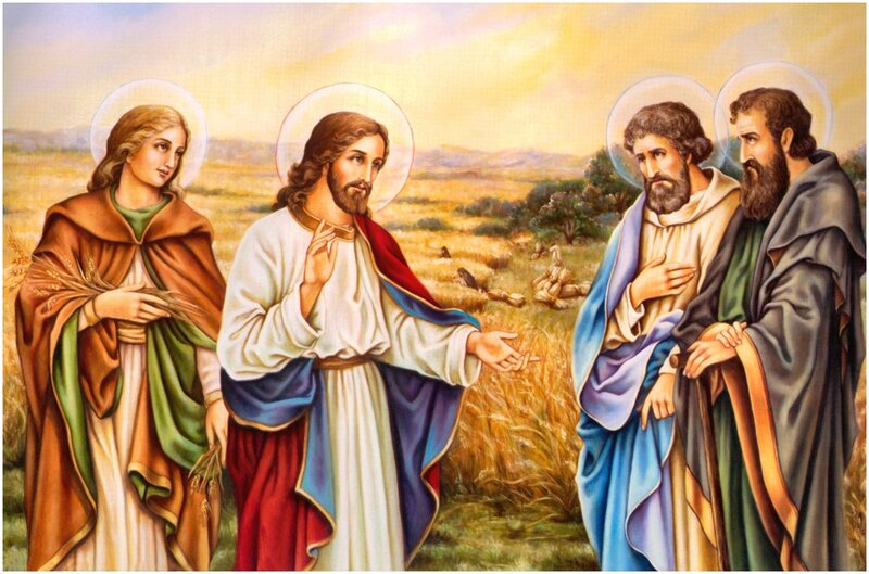 Jesus and Disciples in Field