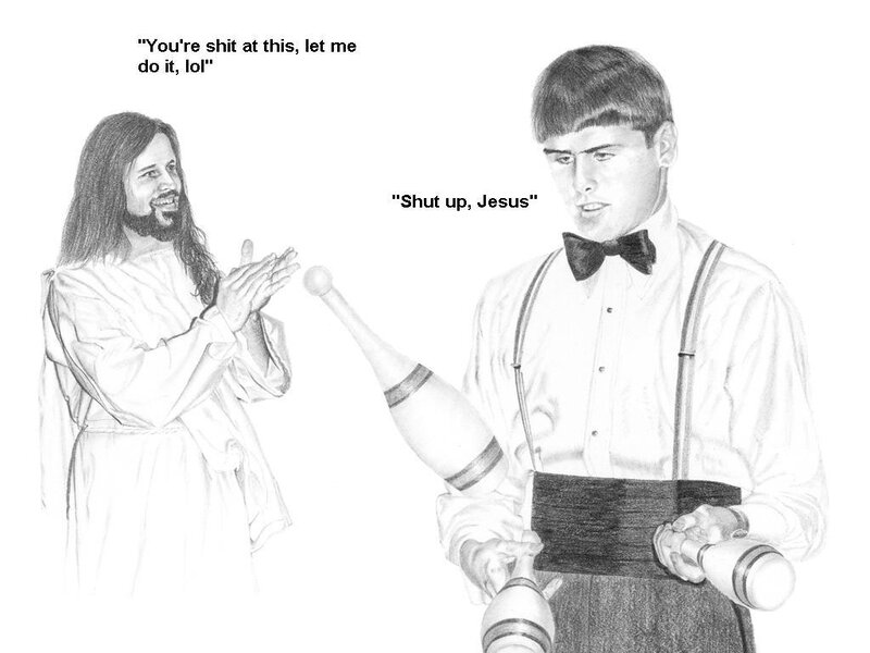 Jesus and juggler meme