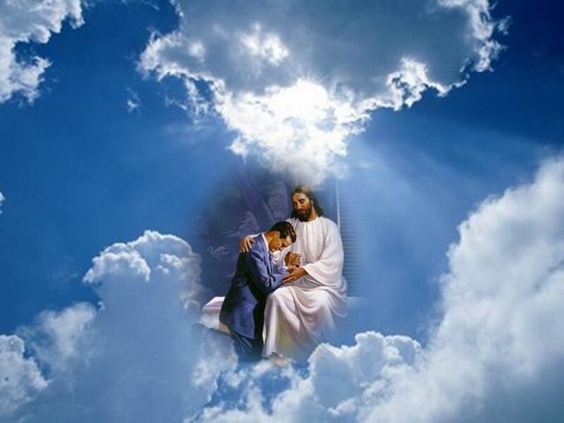 Jesus and Man Praying