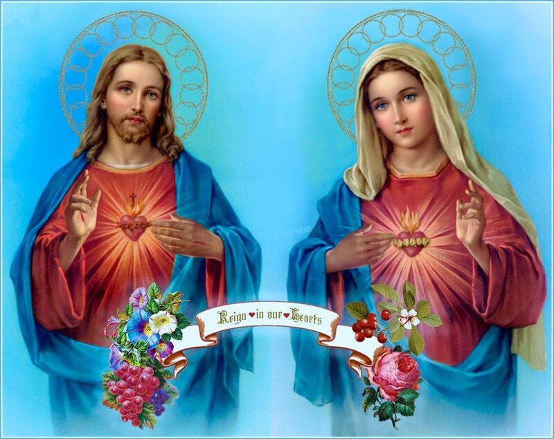 Jesus and Mary Figures — Blue, Serene