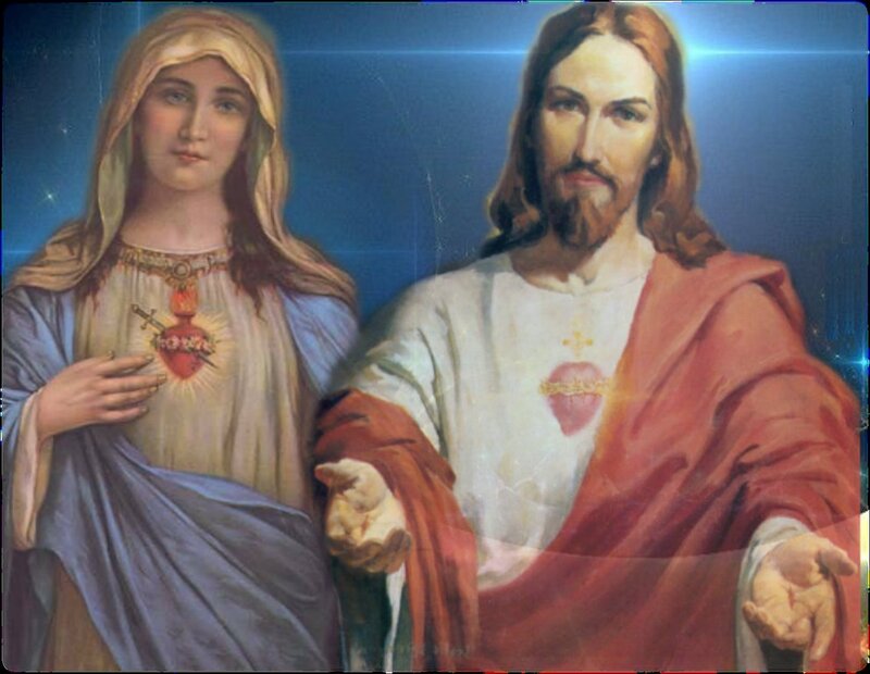 Jesus and Mary Figures — Blue