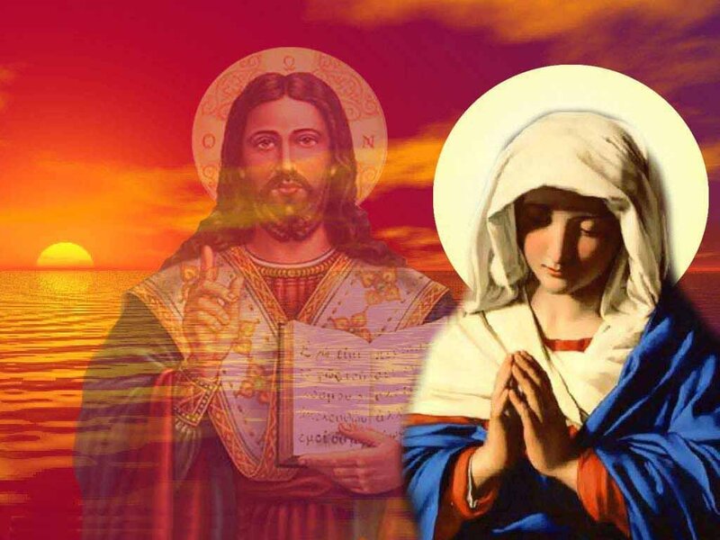 Jesus and Mary Figures — Red