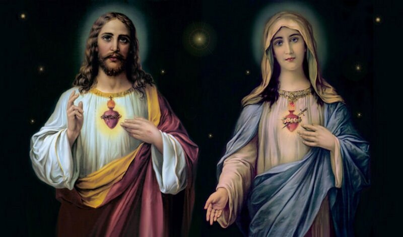 Jesus and Mary Figures — White