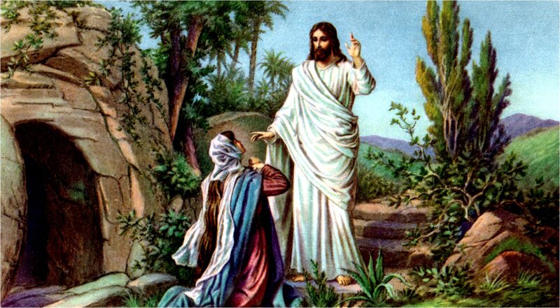 Jesus and Mary Magdalene — White, Serene