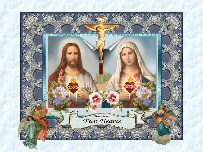 Jesus and Mary with Hearts