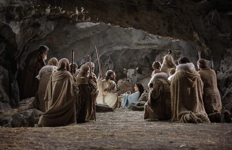 Jesus and Shepherds in Cave