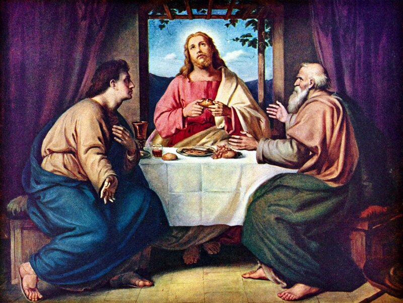 Jesus and Two Disciples — Blue