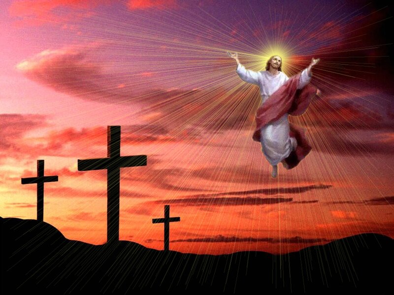 Jesus Ascending from Crosses