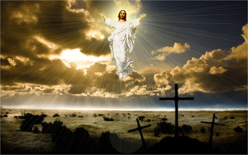 Jesus Ascending into Sky