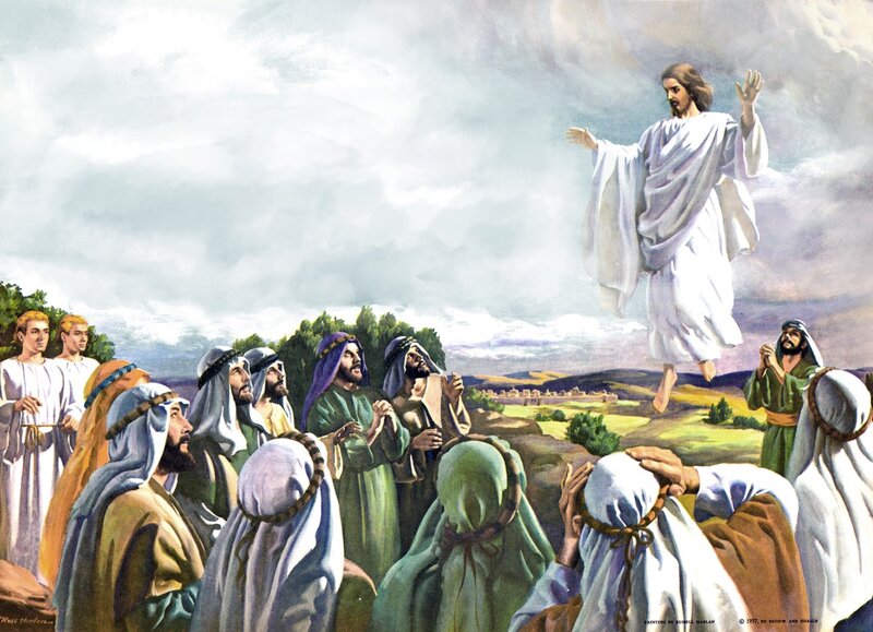 Jesus Ascending to Heaven — White, Dramatic