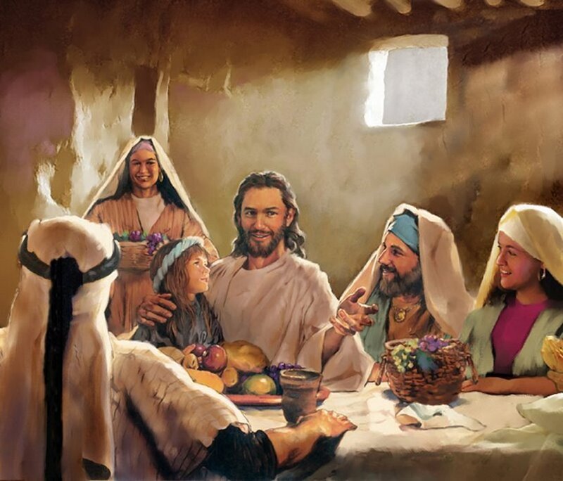 Jesus at a Meal with People