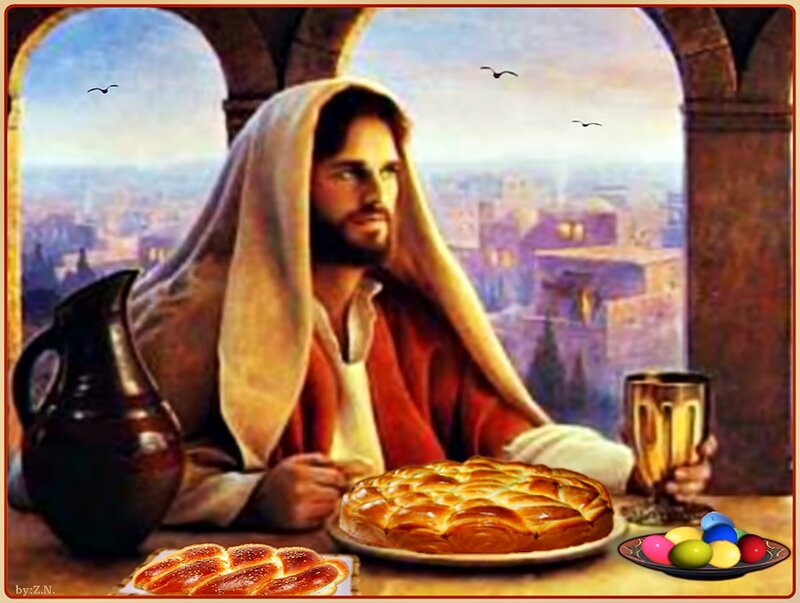 Jesus at a Table — Brown