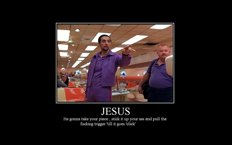Jesus bowling scene