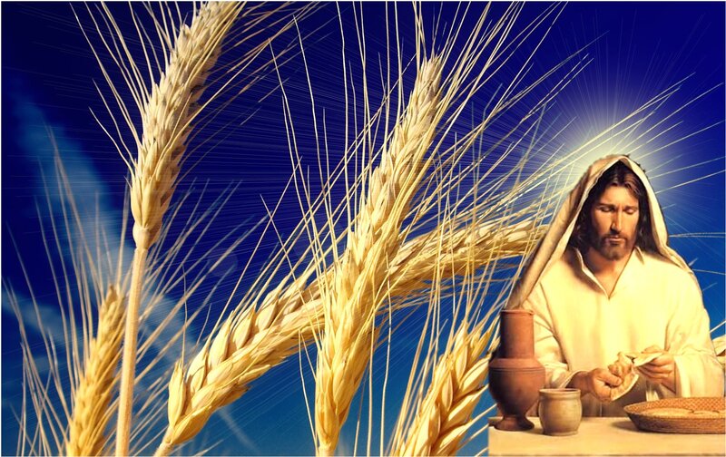 Jesus Breaking Bread — Blue