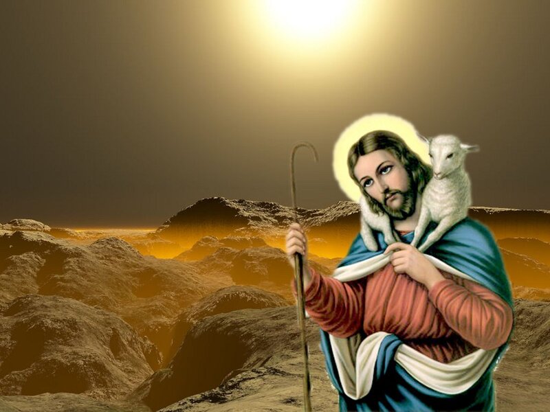 Jesus Carrying a Lamb — Gold