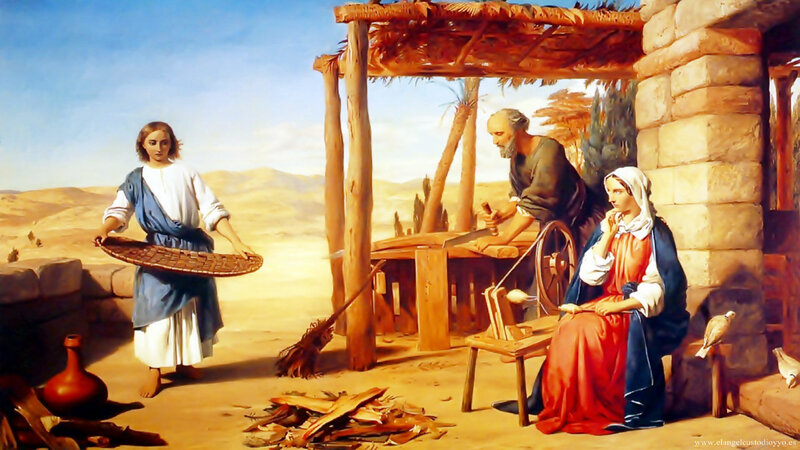 Jesus Carrying Basket
