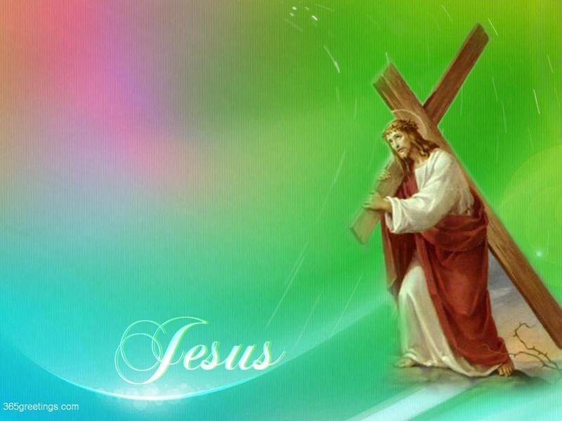Jesus Carrying Cross — Green
