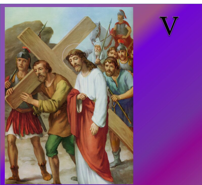 Jesus Carrying Cross — Purple, Dramatic, Painting, Soldiers