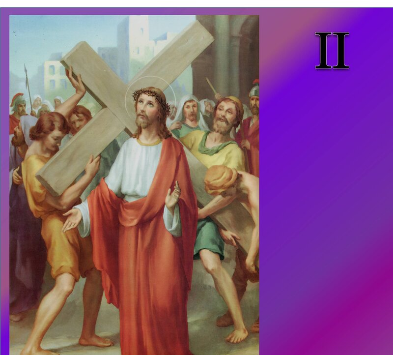 Jesus Carrying Cross — Purple
