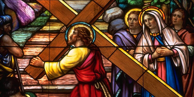Jesus Carrying Cross — Red