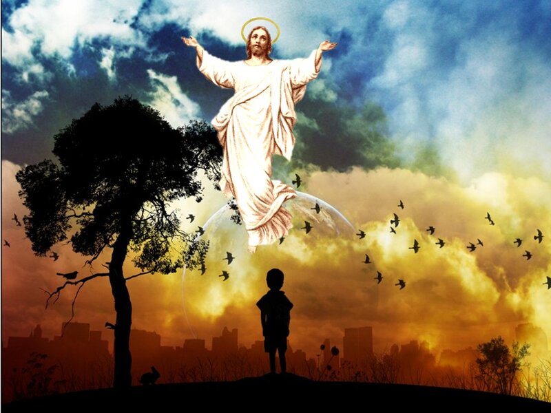 Jesus Christ Ascending — Blue