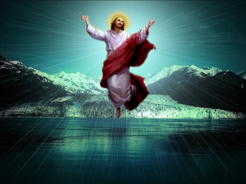 Jesus Christ Ascending — Teal