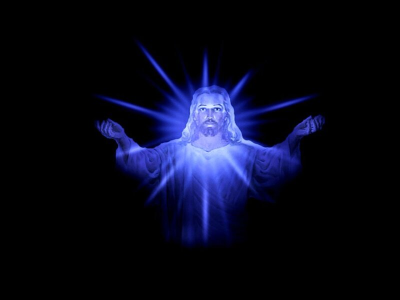 Jesus Christ Figure — Blue, Dramatic